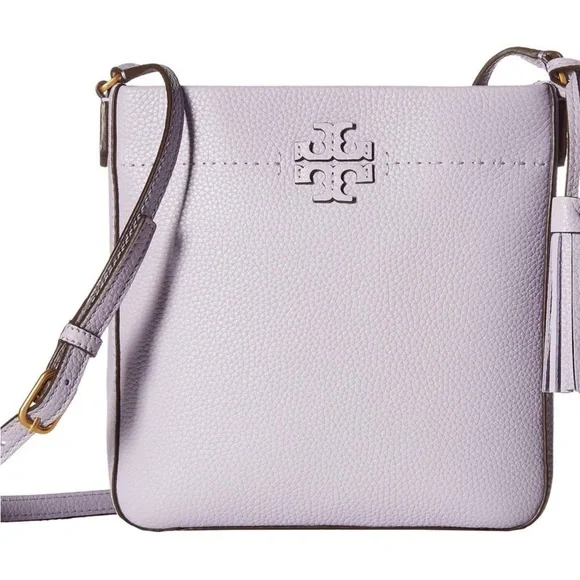 Tory Burch Lavender Pebbled Leather Crossbody Bag - Picture 1 of 5